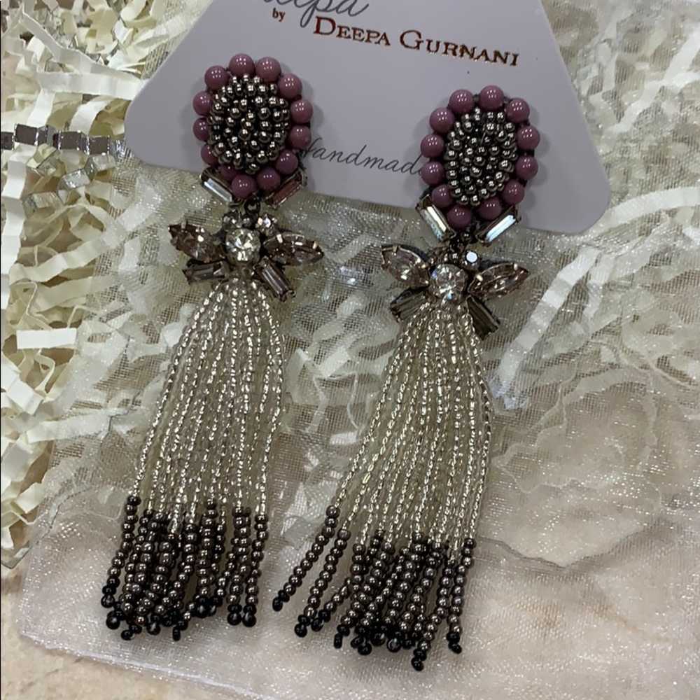 DEEPA GURNANI BETHEA EARRINGS IN GRAY WITH POSTS - Picture 12 of 13